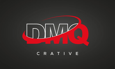 DMQ creative letters logo with 360 symbol vector art template design