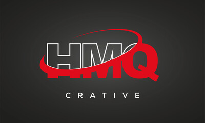 HMQ creative letters logo with 360 symbol vector art template design