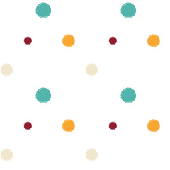 Seamless pattern of multicolored circles. Vector abstract illustration in hand-drawn style isolated on a white background for decor and wallpaper