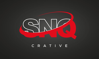 SNQ creative letters logo with 360 symbol vector art template design