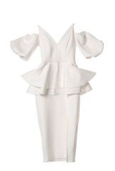 Flying beautiful dress on white background