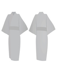 Grey japanese kimono. vector illustratiion