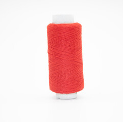 red yarn on spool cotton, wool, linen thread, colorful yarn, textile, spool wool