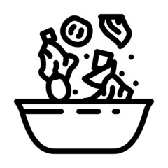 salad prepared from tomato ingredient line icon vector. salad prepared from tomato ingredient sign. isolated contour symbol black illustration