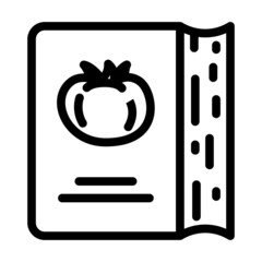 receipt book for cooking dish from tomato ingredient line icon vector. receipt book for cooking dish from tomato ingredient sign. isolated contour symbol black illustration