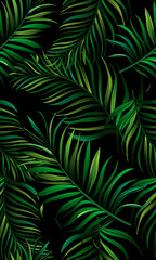 Naklejka na ściany i meble Seamless tropical vector pattern with tropical plants and palm leaves. Vector summer background.Stock vector ESP 10