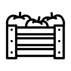 box of tomato line icon vector. box of tomato sign. isolated contour symbol black illustration