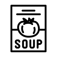 soup tomato package line icon vector. soup tomato package sign. isolated contour symbol black illustration