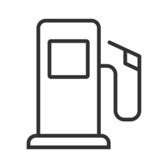 Gas station icon in outline style. Vector illustration.