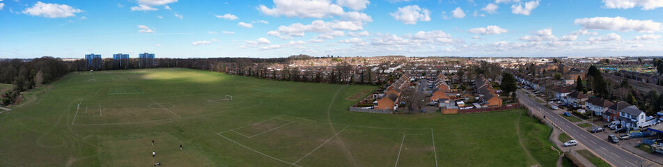 beautiful Sunny day over Galley and Warden Hills England, drone's footage