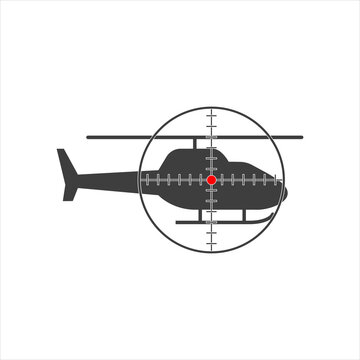 helicopter icon on the scope. vector over white background.