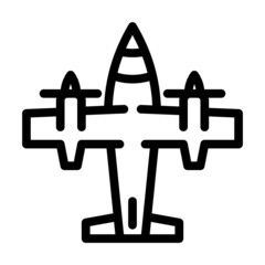 plane aircraft line icon vector. plane aircraft sign. isolated contour symbol black illustration