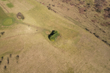 beautiful Sunny day over Galley and Warden Hills England, drone's footage