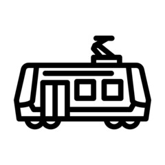 tram city transport line icon vector. tram city transport sign. isolated contour symbol black illustration