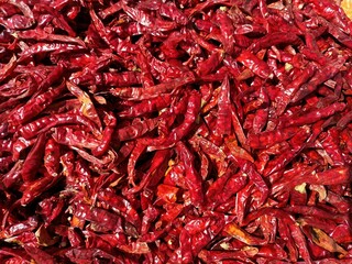 Kishmiri dried red chillies, spicy red chilli