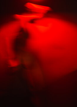 Red Abstract Motion Blur Human Silhouette