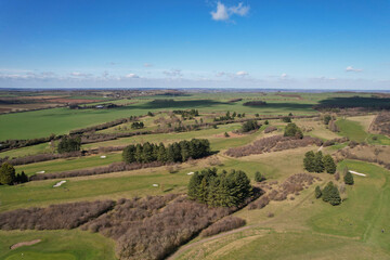 beautiful Sunny day over Galley and Warden Hills England, drone's footage
