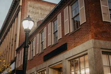 A city street at dusk