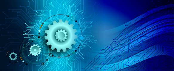 Cogs gears industrial global business background. background integration. binary technology banner background.vector illustration.