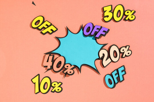 Super sale, 10, 20, 30, 40, percent off discount