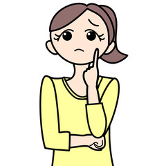 困った顔の女性