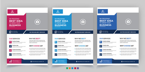 Modern business flyer vector template design. creative marketing agency flyer design.