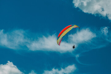 Paragliding concept, Beauty nature mountain landscape Crimea, horizontal photo