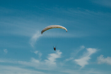 Paragliding concept, Beauty nature mountain landscape Crimea, horizontal photo