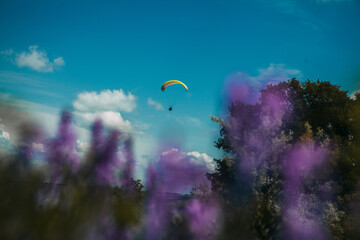 Paragliding concept, Beauty nature mountain landscape Crimea, horizontal photo
