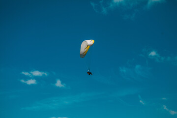 Paragliding concept, Beauty nature mountain landscape Crimea, horizontal photo