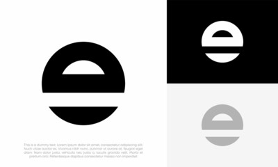 letter E logo initial abstract vector icon design illustration	