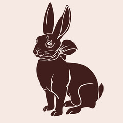 Fototapeta na wymiar Ester bunny, rabbit. Simple vector illustration in flat style. Pastel color
