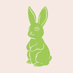 Ester bunny, rabbit. Simple vector illustration in flat style. Pastel color