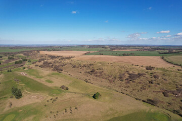 beautiful Sunny day over Galley and Warden Hills England, drone's footage