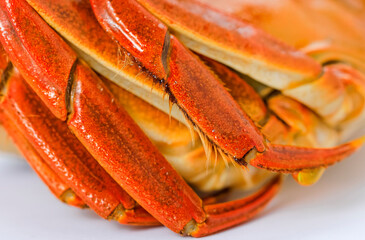 Close-up of crab legs of seafood hairy crab