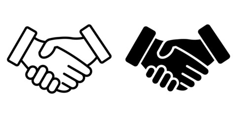 ofvs17 OutlineFilledVectorSign ofvs - handshake vector icon . isolated transparent . business partnership concept . shake hands . black outline and filled version . AI 10 / EPS 10 . g11292