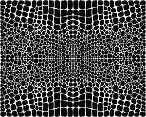 Black and white illustration of alligator skin, seamless pattern