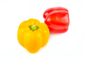 Set of sweet peppers, paprika isolated on white .