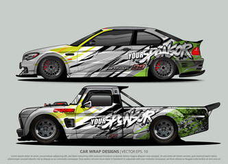 Race car wrap design vector for vehicle vinyl sticker and automotive decal livery
