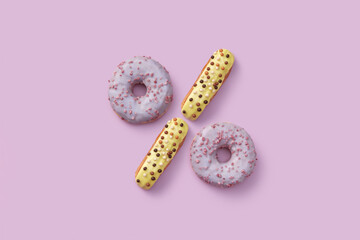 Percent sign with donuts