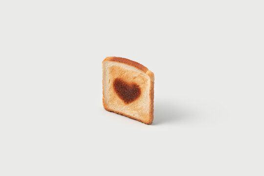 One romantic toast with scorched heart