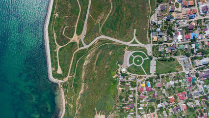 Beautiful coast of the Black Sea. Aerial view. Odessa. Ukraine.