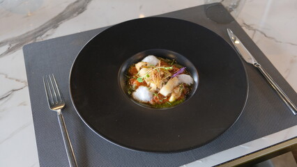 minimal and luxury food for luxury restaurant