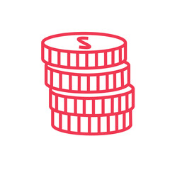 coins logotype money logo coins icon for web design or company isolated vector illustration Eps 