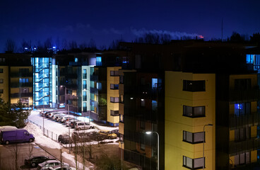 Fototapeta premium New modern neighborhood in woods in Northern Tallinn.