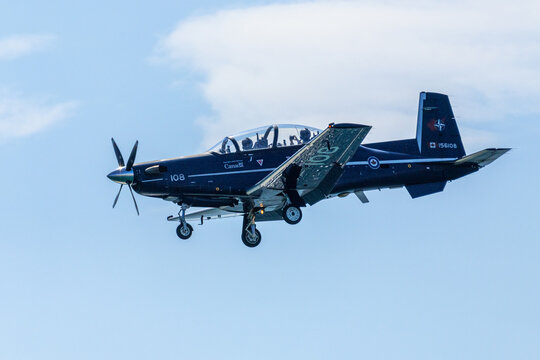 CT-156 Harvard II Plane Of The Royal Canadian Air Force (RCAF) Flying During The Canadian International Air Show