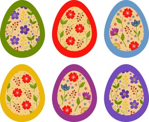 Set of colorful easter eggs.Vector illustration