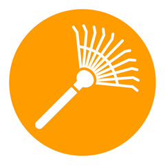 Rake for loosening ground and collecting leaves