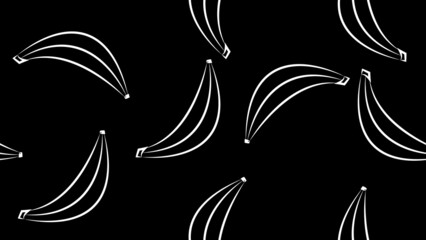 illustration. pattern with bananas. black and white pattern with bananas. drawing in the style of black and white illustration with chalk. cute cafe decoration