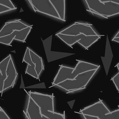 fashion illustration of lips with outline pink on blue background black and white seamless pattern